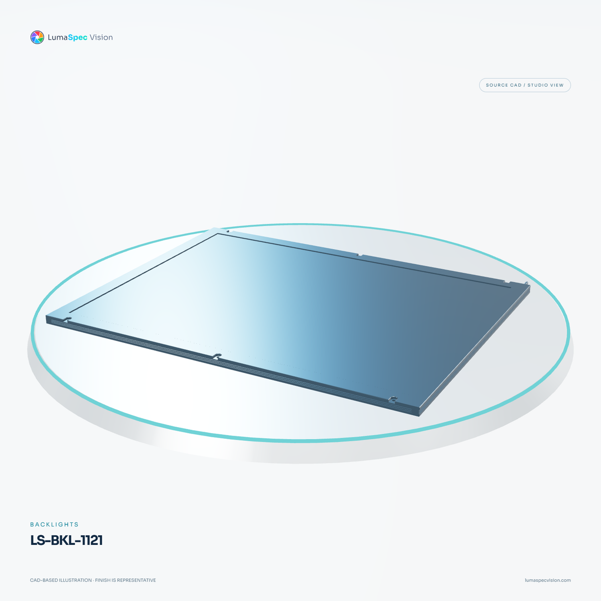 LS-BKL-1121 — Backlights, 3D view 1. CAD-based illustration; finish is representative.