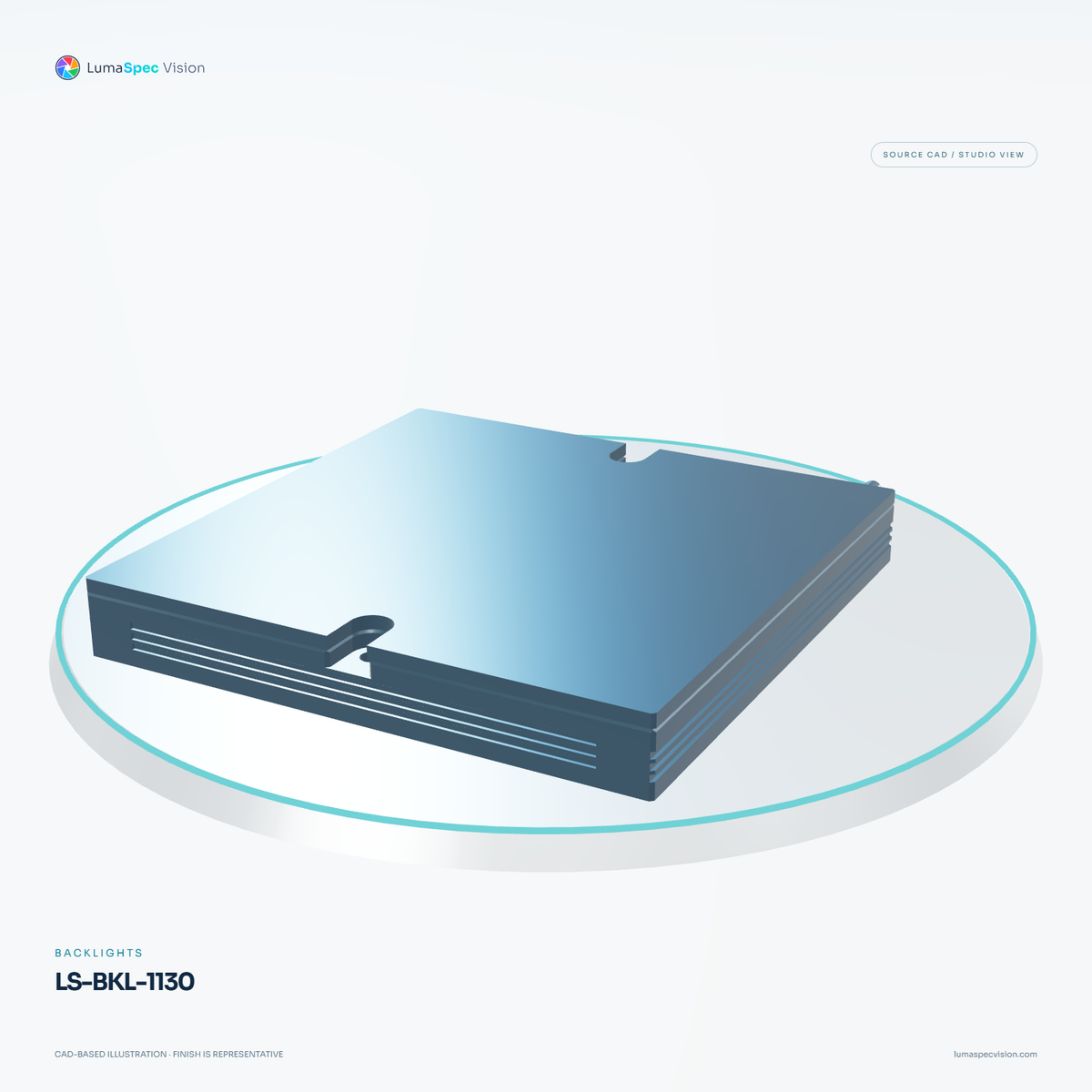 LS-BKL-1130 — Backlights, 3D view 1. CAD-based illustration; finish is representative.