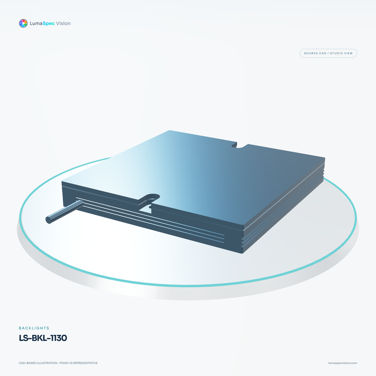 LS-BKL-1130 — Backlights, 3D view 3. CAD-based illustration; finish is representative.