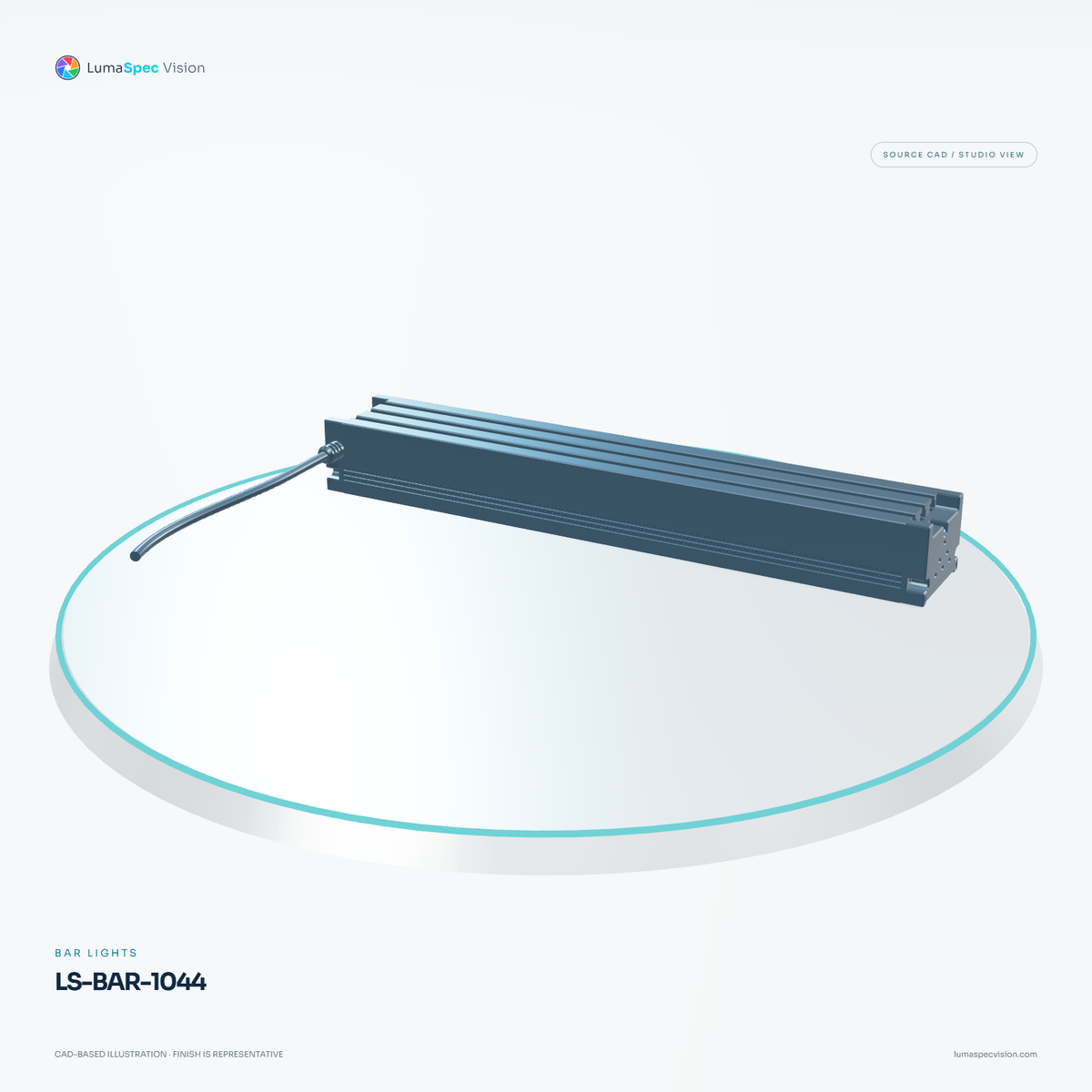 LS-BAR-1044 — Bar lights, 3D view 1. CAD-based illustration; finish is representative.