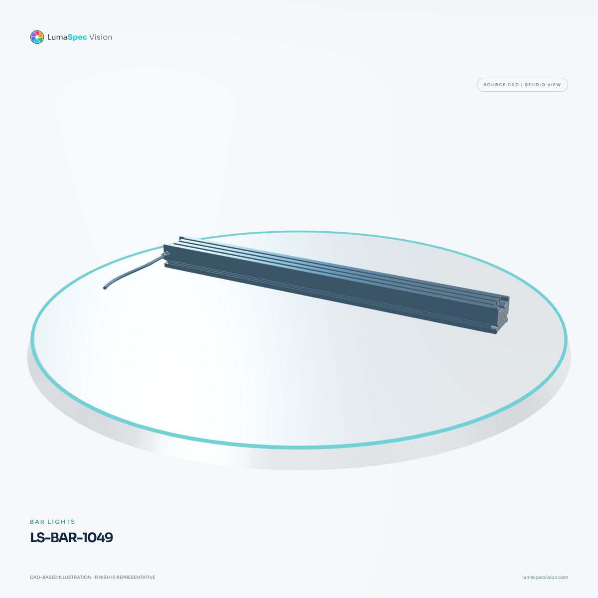 LS-BAR-1049 — Bar lights, 3D view 1. CAD-based illustration; finish is representative.