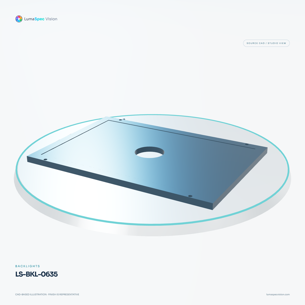 LS-BKL-0635 — Backlights, 3D view 2. CAD-based illustration; finish is representative.