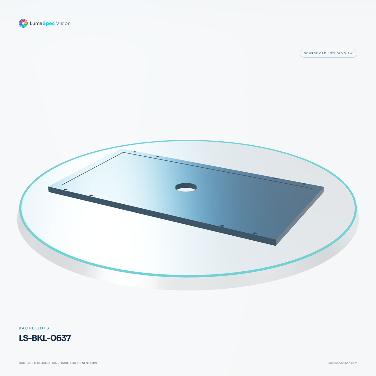 LS-BKL-0637 — Backlights, 3D view 1. CAD-based illustration; finish is representative.