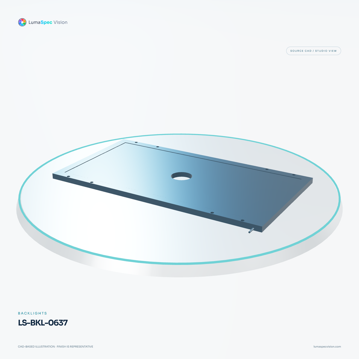 LS-BKL-0637 — Backlights, 3D view 3. CAD-based illustration; finish is representative.