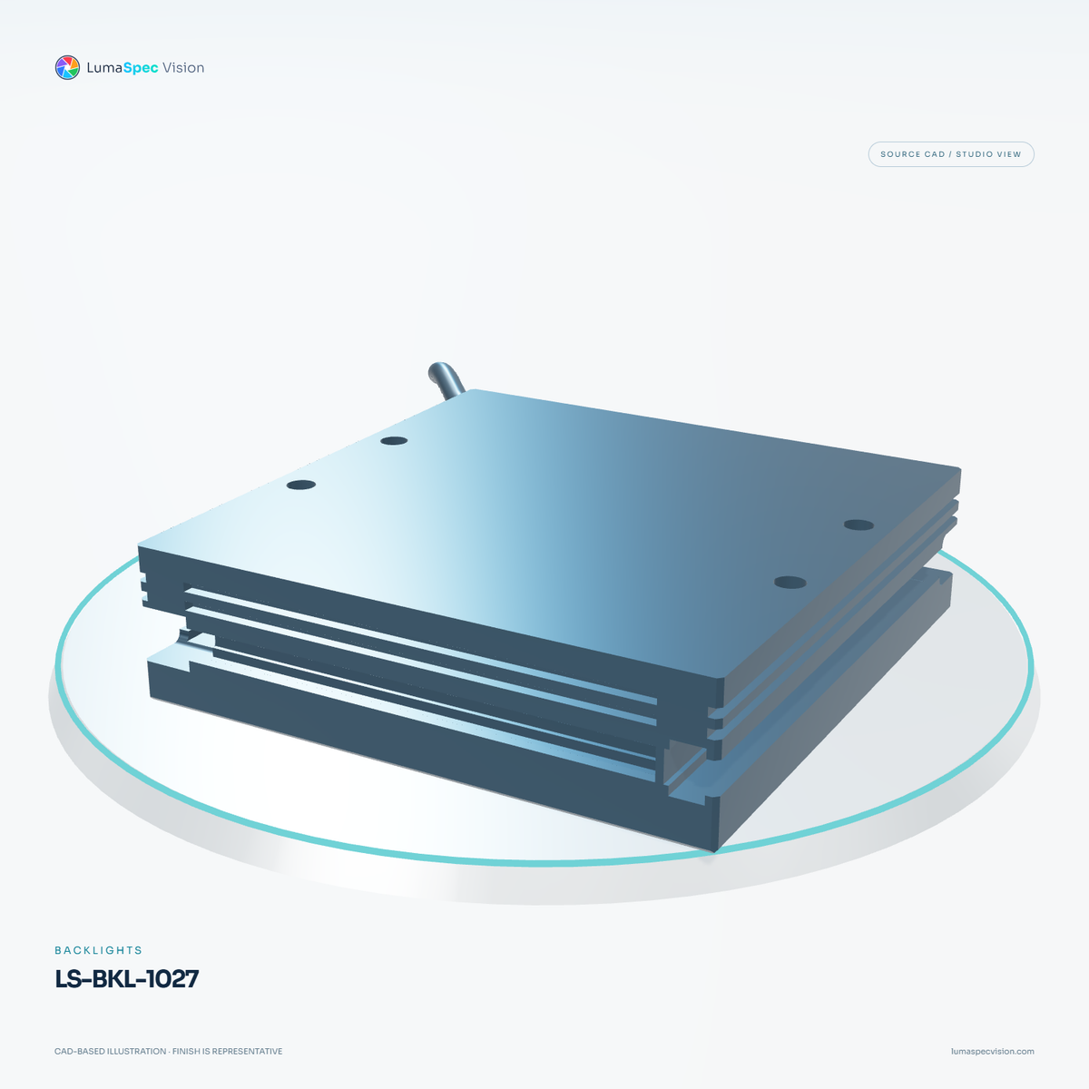 LS-BKL-1027 — Backlights, 3D view 2. CAD-based illustration; finish is representative.