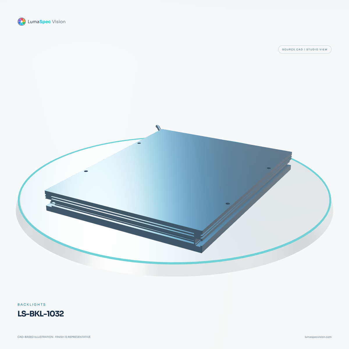 LS-BKL-1032 — Backlights, 3D view 2. CAD-based illustration; finish is representative.