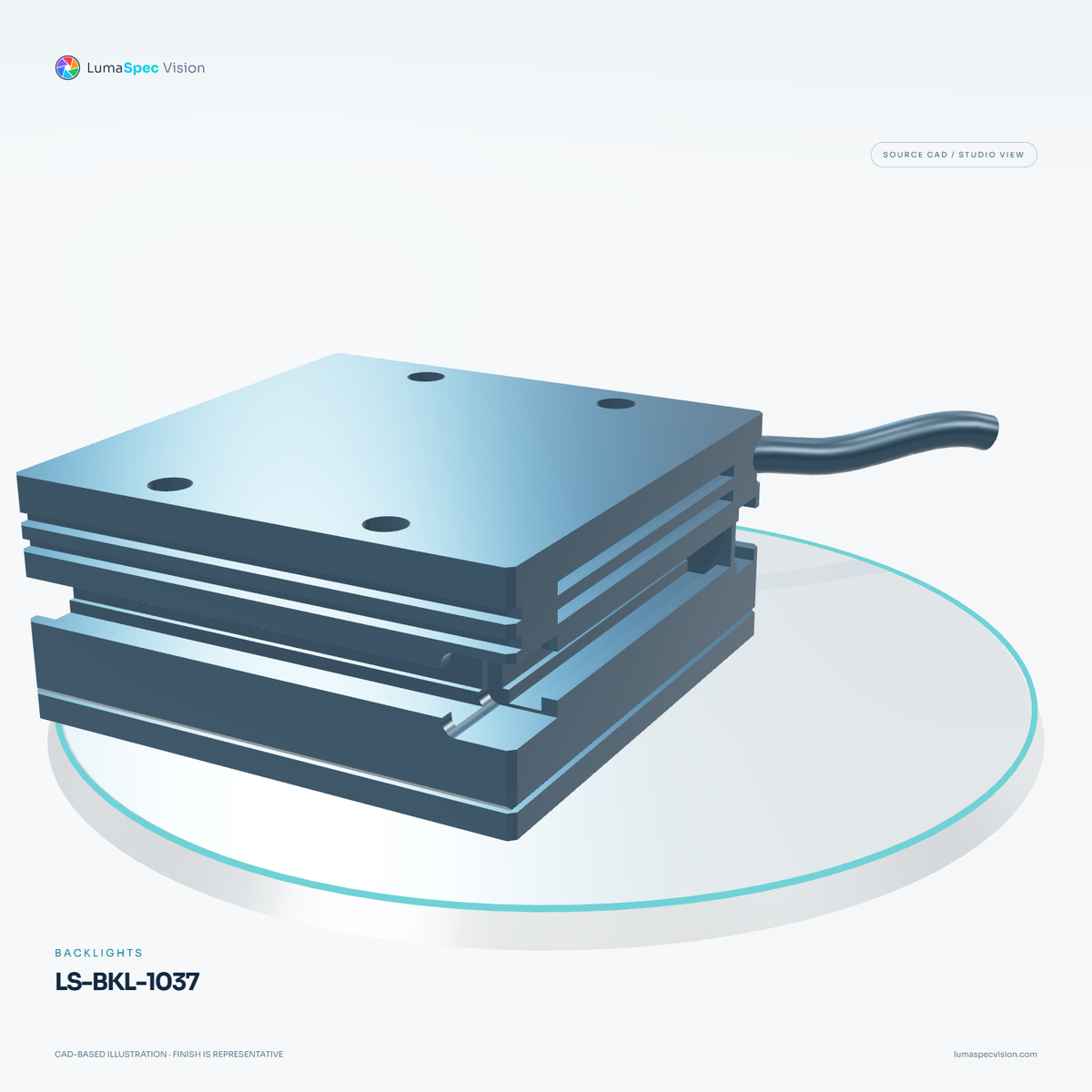 LS-BKL-1037 — Backlights, 3D view 1. CAD-based illustration; finish is representative.