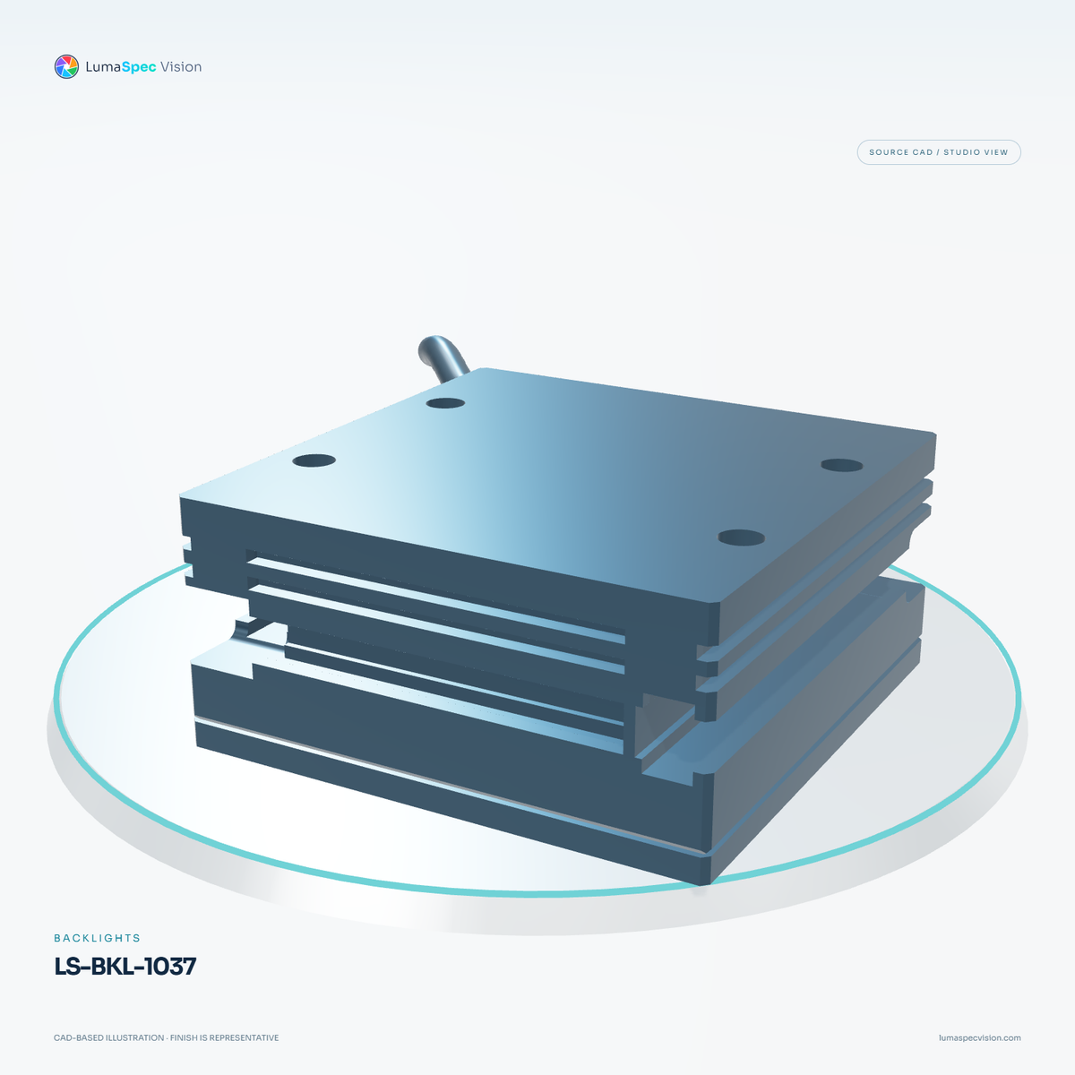 LS-BKL-1037 — Backlights, 3D view 2. CAD-based illustration; finish is representative.