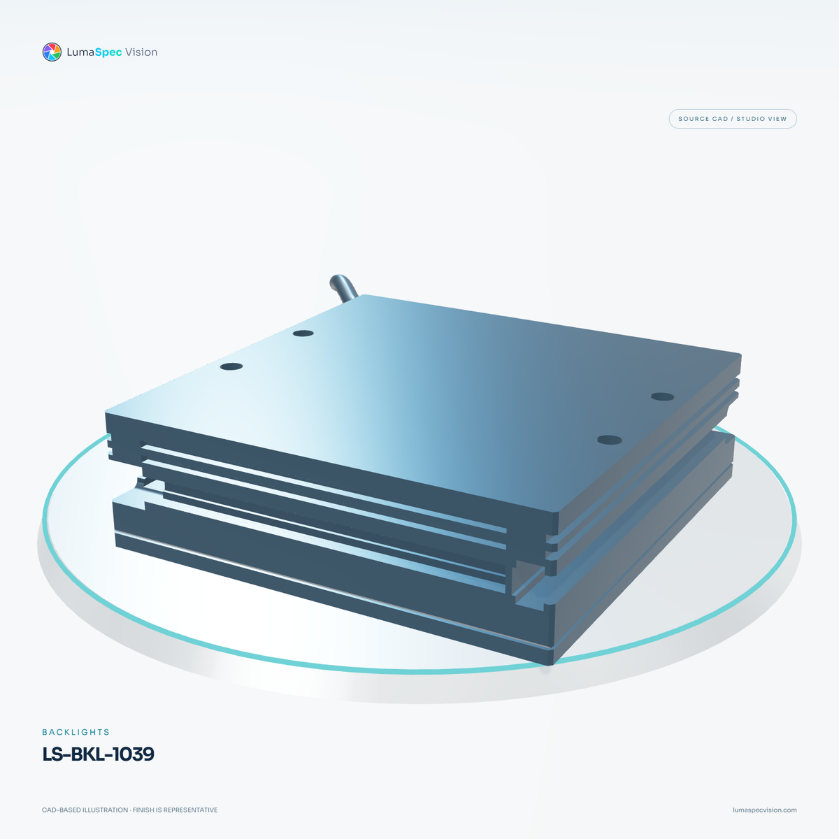 LS-BKL-1039 — Backlights, 3D view 2. CAD-based illustration; finish is representative.