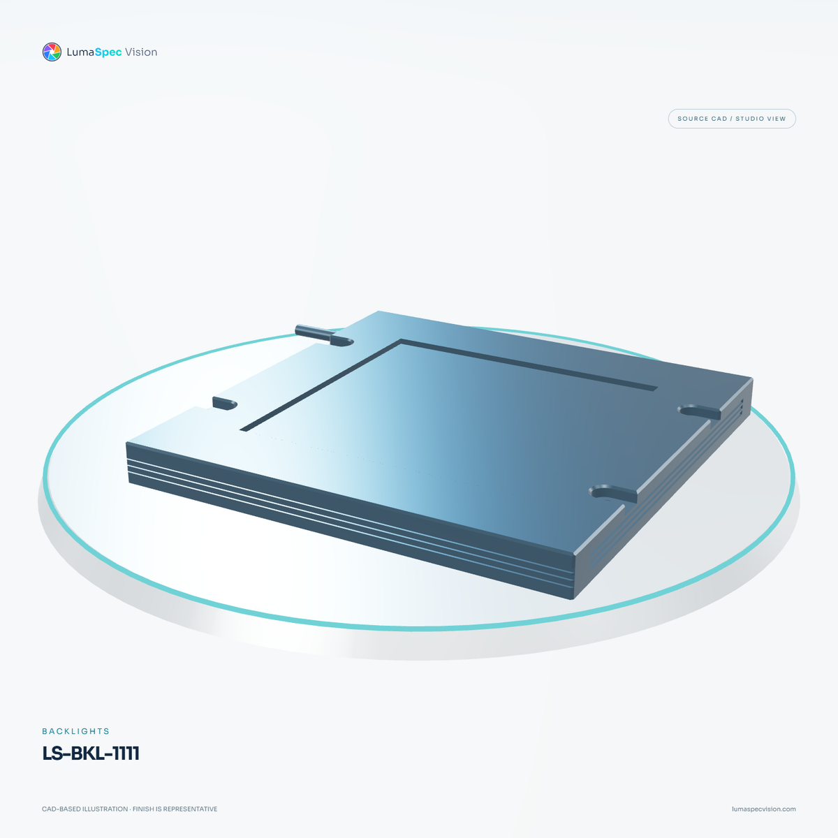 LS-BKL-1111 — Backlights, 3D view 2. CAD-based illustration; finish is representative.
