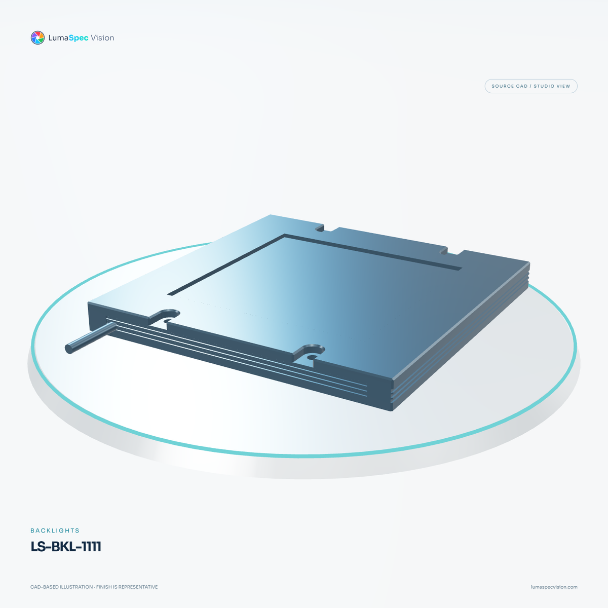 LS-BKL-1111 — Backlights, 3D view 3. CAD-based illustration; finish is representative.