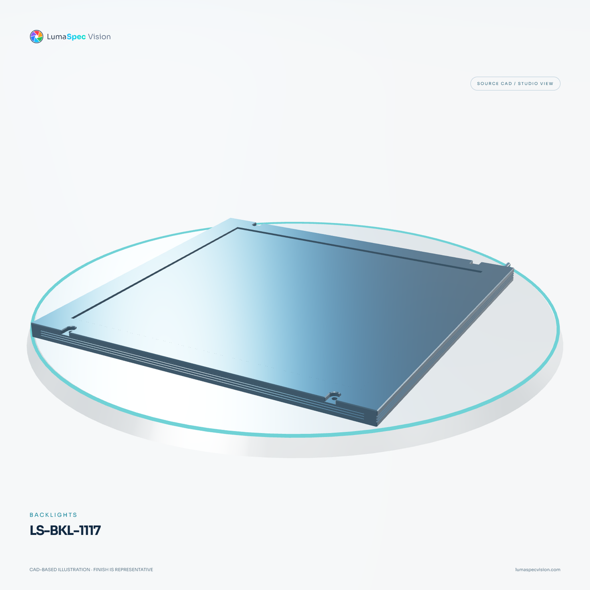 LS-BKL-1117 — Backlights, 3D view 1. CAD-based illustration; finish is representative.