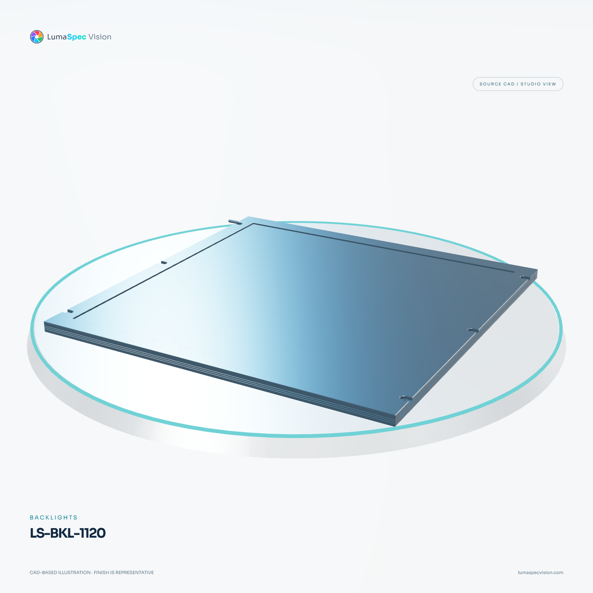 LS-BKL-1120 — Backlights, 3D view 2. CAD-based illustration; finish is representative.