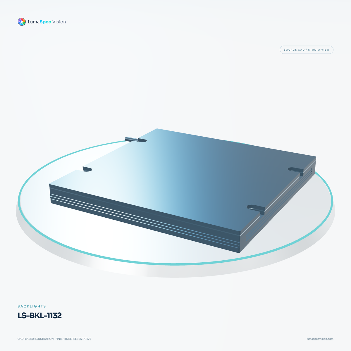 LS-BKL-1132 — Backlights, 3D view 2. CAD-based illustration; finish is representative.