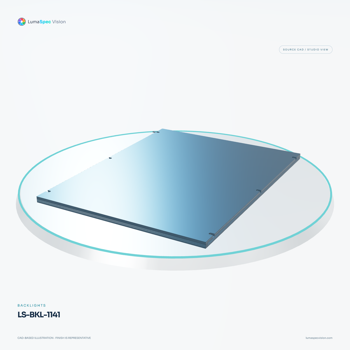 LS-BKL-1141 — Backlights, 3D view 2. CAD-based illustration; finish is representative.