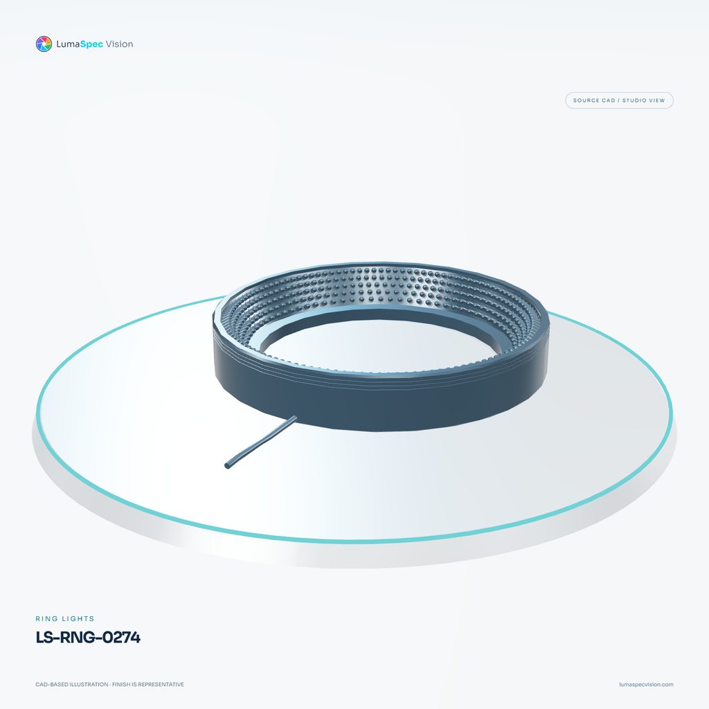 LS-RNG-0274 — Ring lights, 3D view 1. CAD-based illustration; finish is representative.