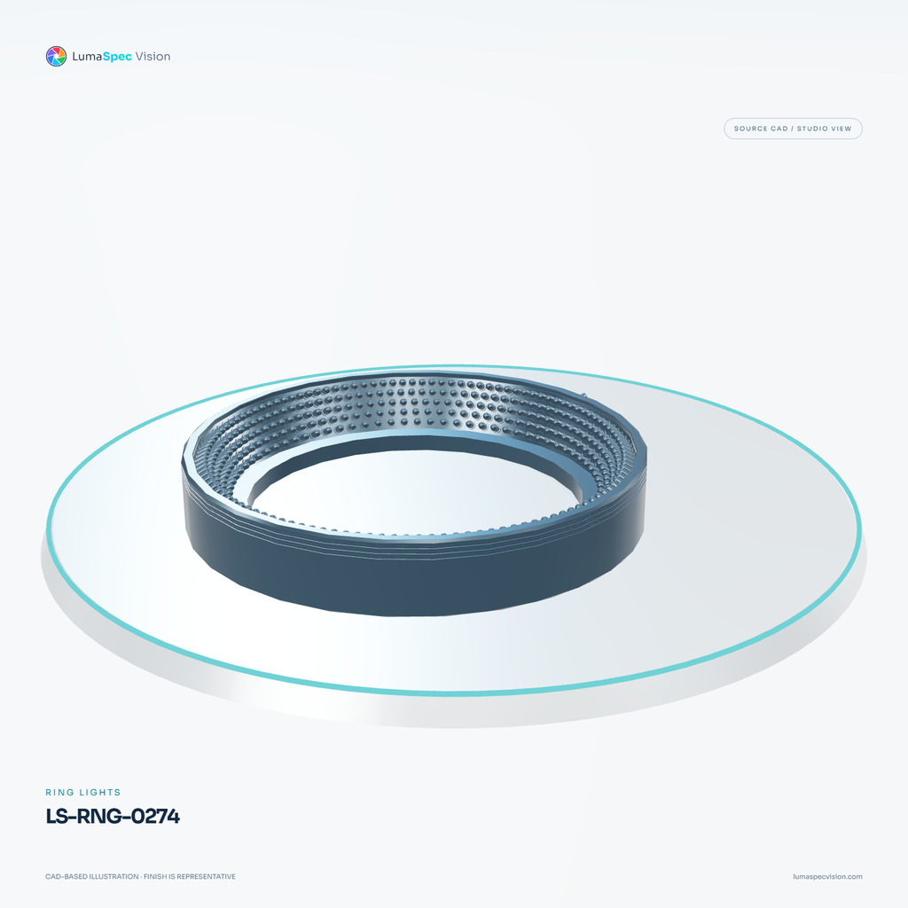 LS-RNG-0274 — Ring lights, 3D view 3. CAD-based illustration; finish is representative.