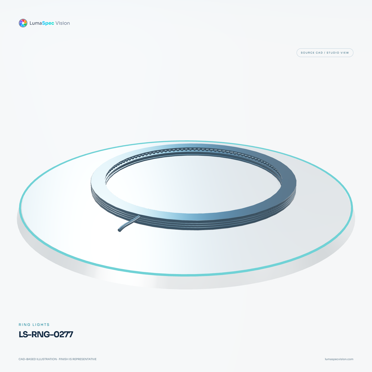 LS-RNG-0277 — Ring lights, 3D view 1. CAD-based illustration; finish is representative.