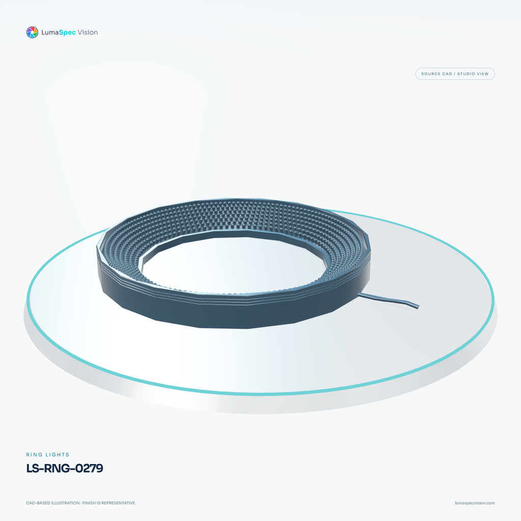 LS-RNG-0279 — Ring lights, 3D view 2. CAD-based illustration; finish is representative.