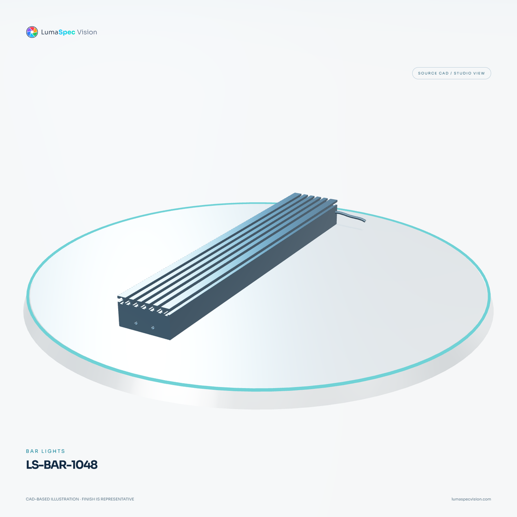 LS-BAR-1048 — Bar lights, 3D view 2. CAD-based illustration; finish is representative.
