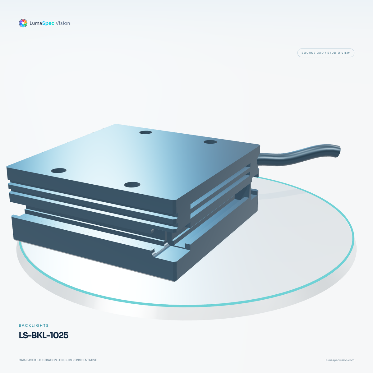 LS-BKL-1025 — Backlights, 3D view 1. CAD-based illustration; finish is representative.