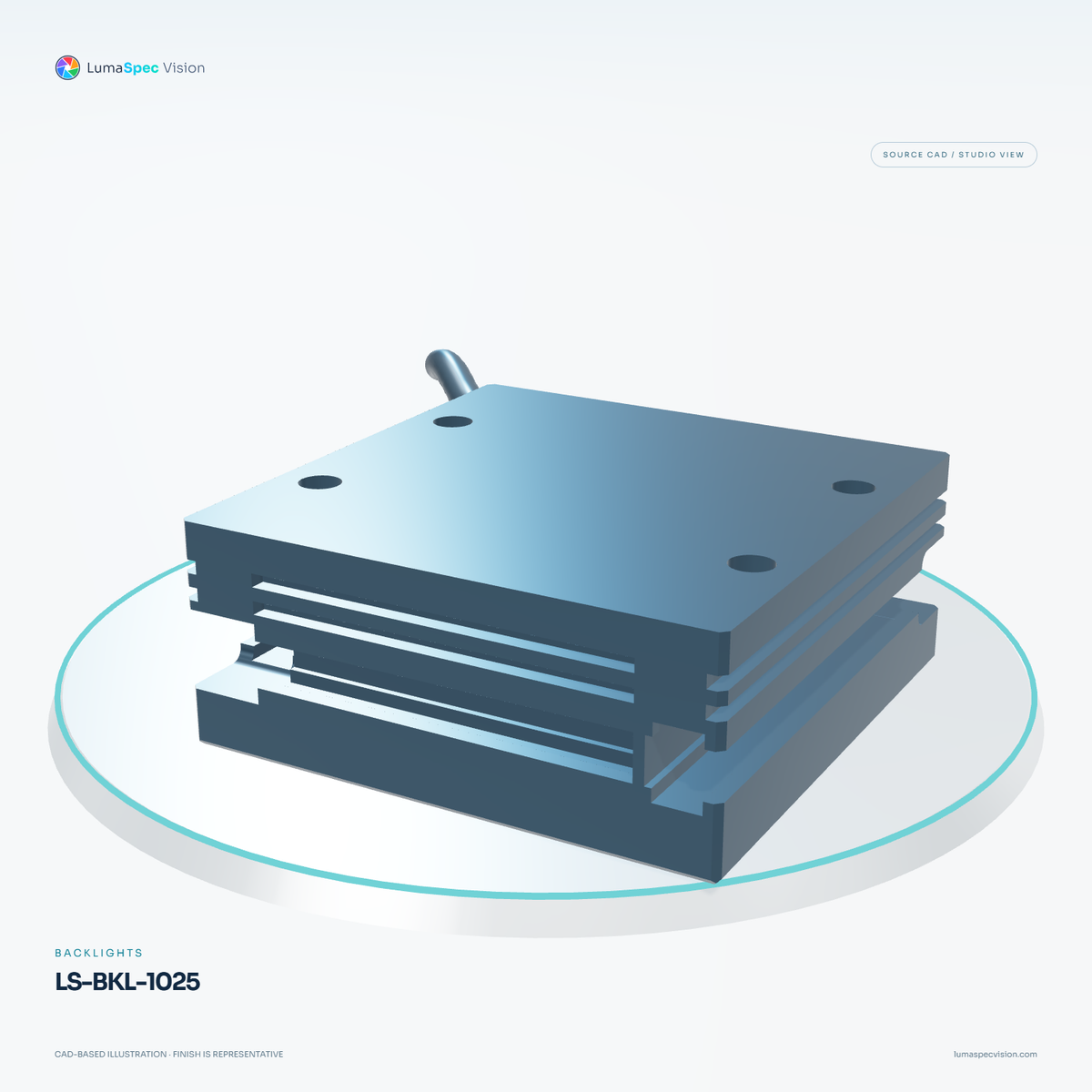 LS-BKL-1025 — Backlights, 3D view 2. CAD-based illustration; finish is representative.