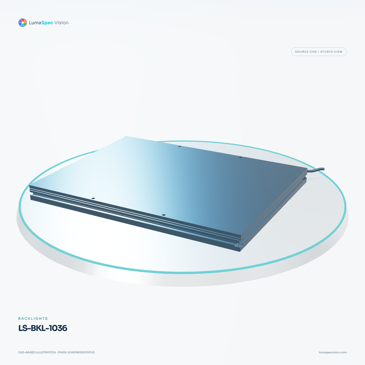 LS-BKL-1036 — Backlights, 3D view 1. CAD-based illustration; finish is representative.