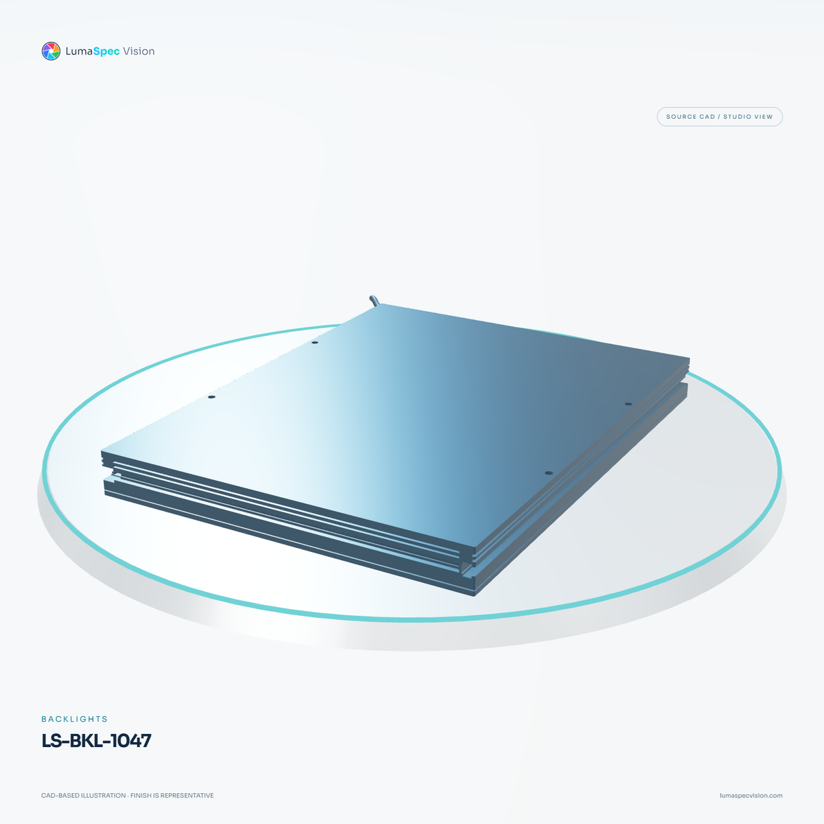 LS-BKL-1047 — Backlights, 3D view 2. CAD-based illustration; finish is representative.