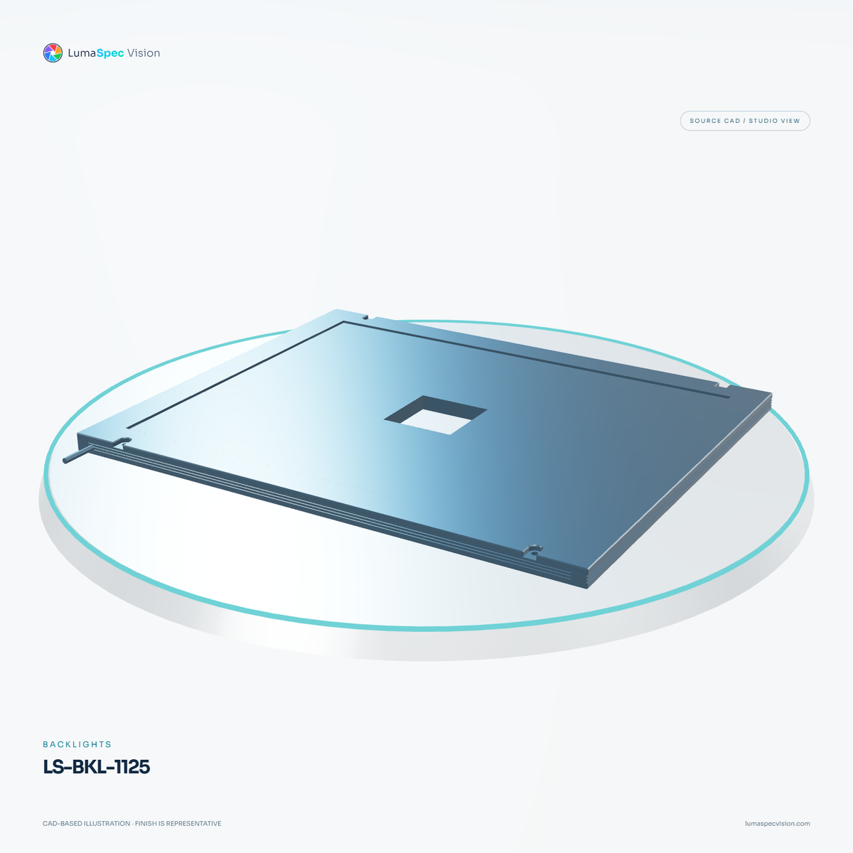 LS-BKL-1125 — Backlights, 3D view 3. CAD-based illustration; finish is representative.