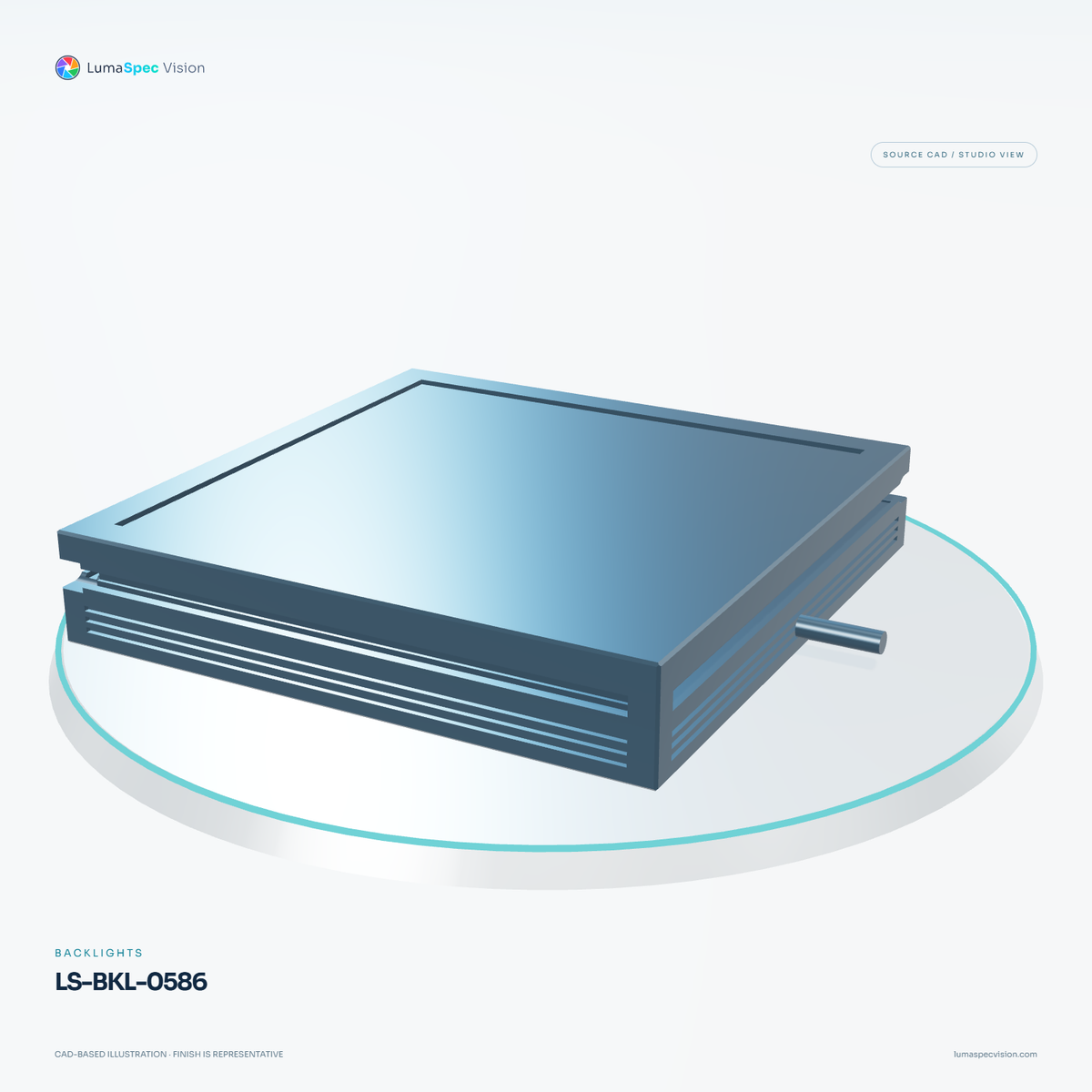LS-BKL-0586 — Backlights, 3D view 1. CAD-based illustration; finish is representative.
