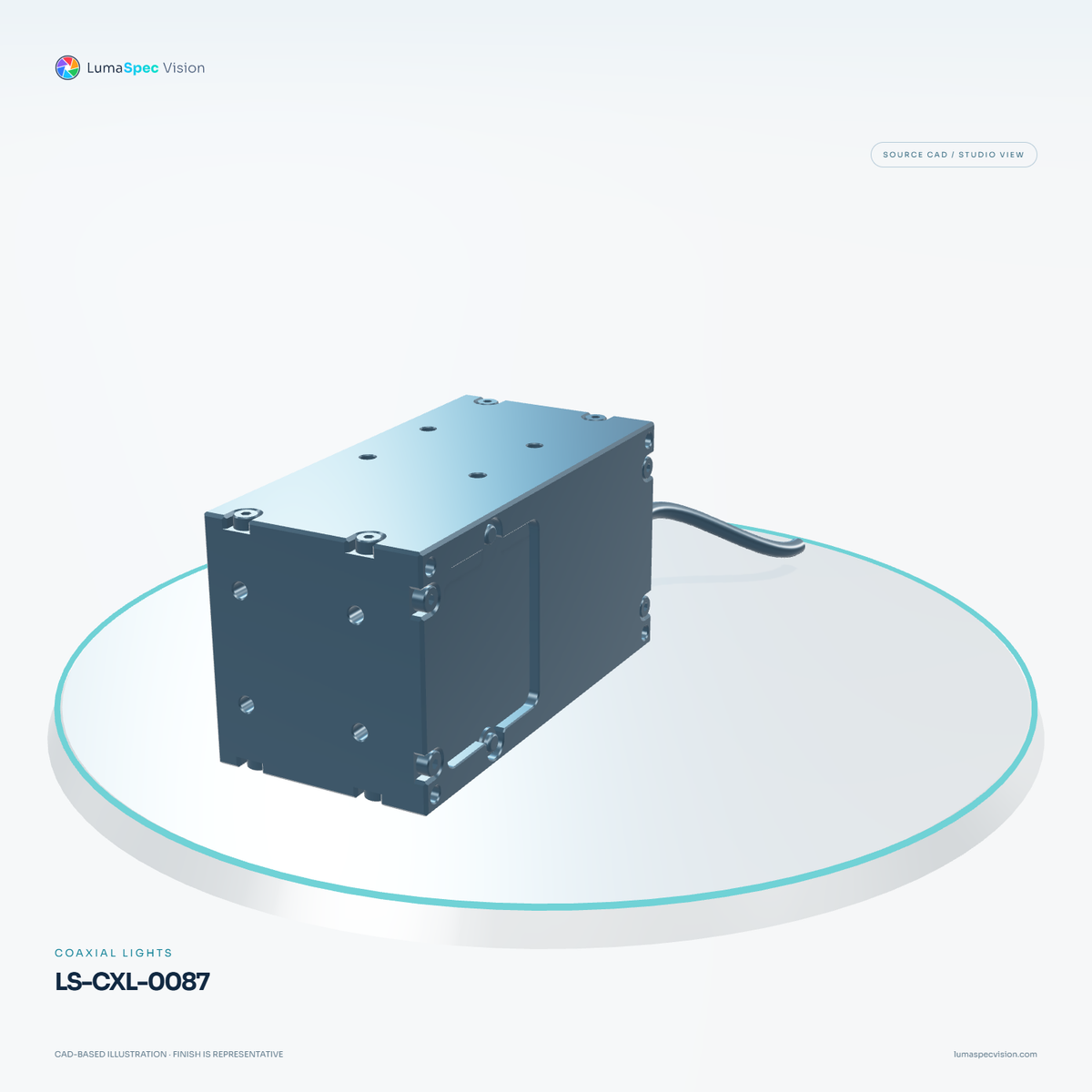 LS-CXL-0087 — Coaxial lights, 3D view 1. CAD-based illustration; finish is representative.