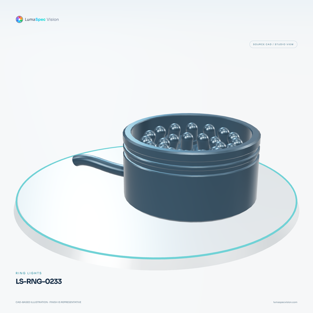 LS-RNG-0233 — Ring lights, 3D view 1. CAD-based illustration; finish is representative.