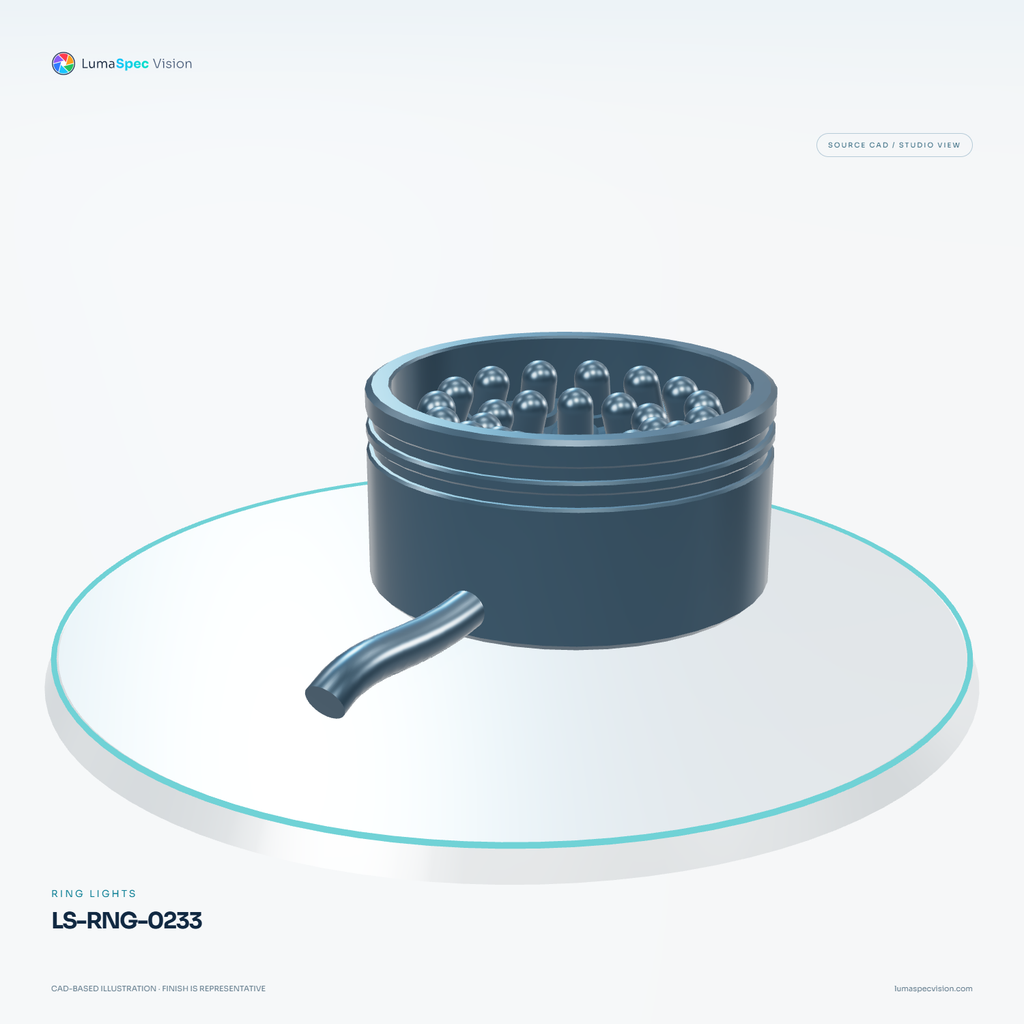 LS-RNG-0233 — Ring lights, 3D view 2. CAD-based illustration; finish is representative.