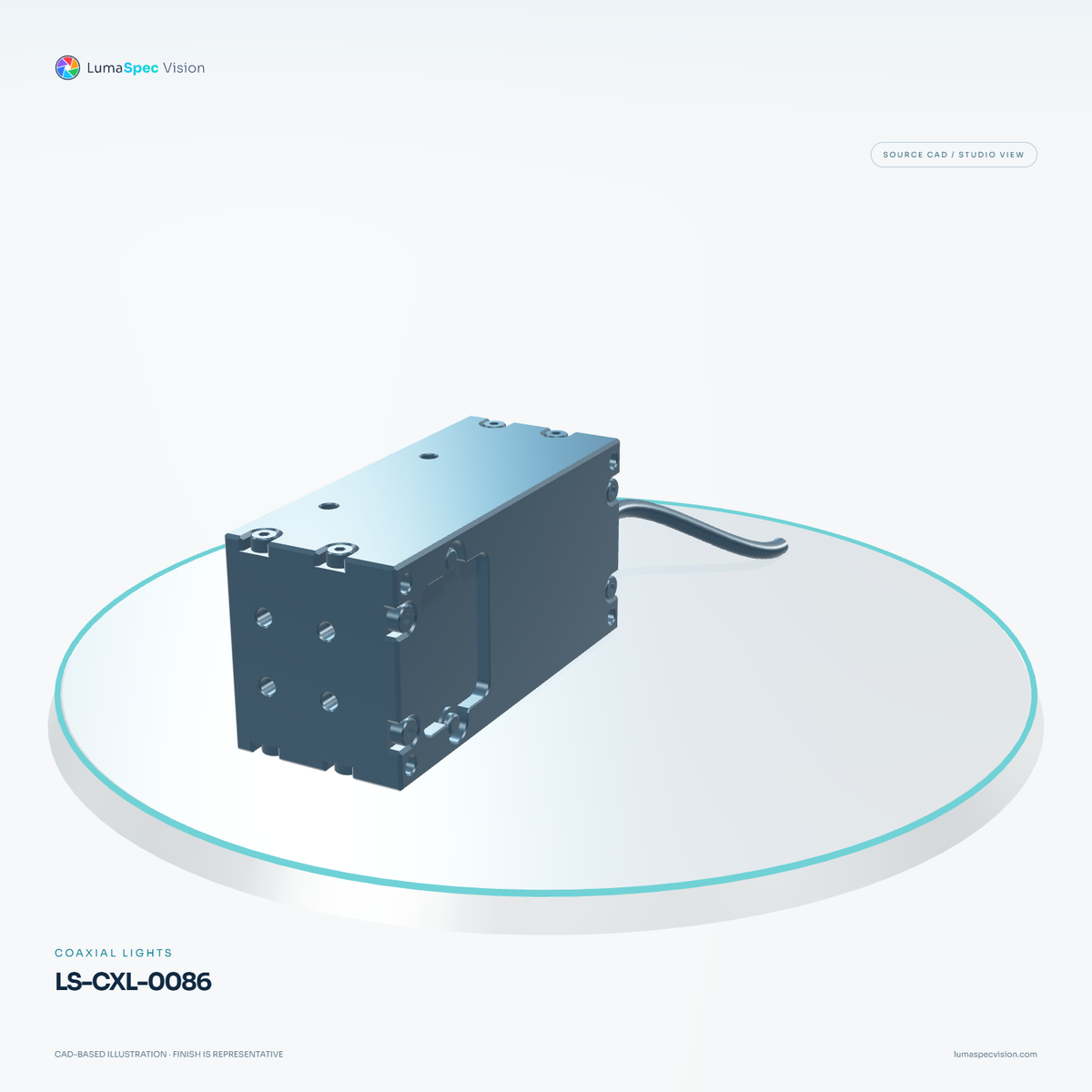 LS-CXL-0086 — Coaxial lights, 3D view 1. CAD-based illustration; finish is representative.