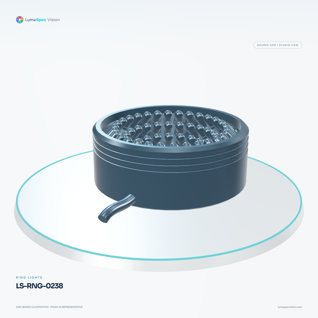 LS-RNG-0238 — Ring lights, 3D view 1. CAD-based illustration; finish is representative.