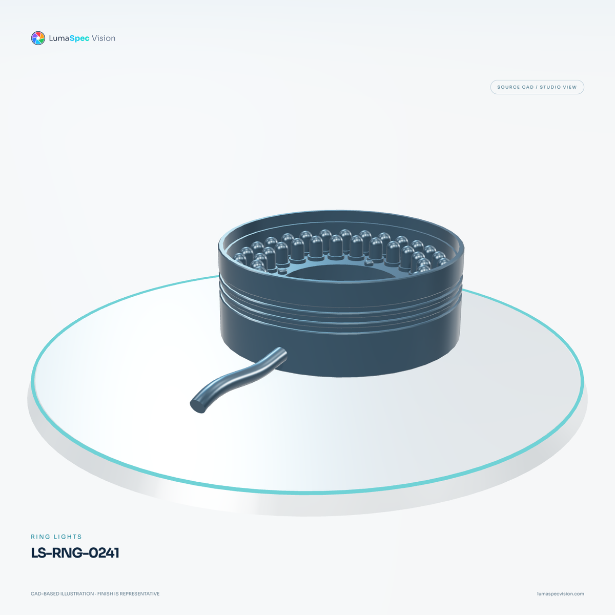 LS-RNG-0241 — Ring lights, 3D view 1. CAD-based illustration; finish is representative.