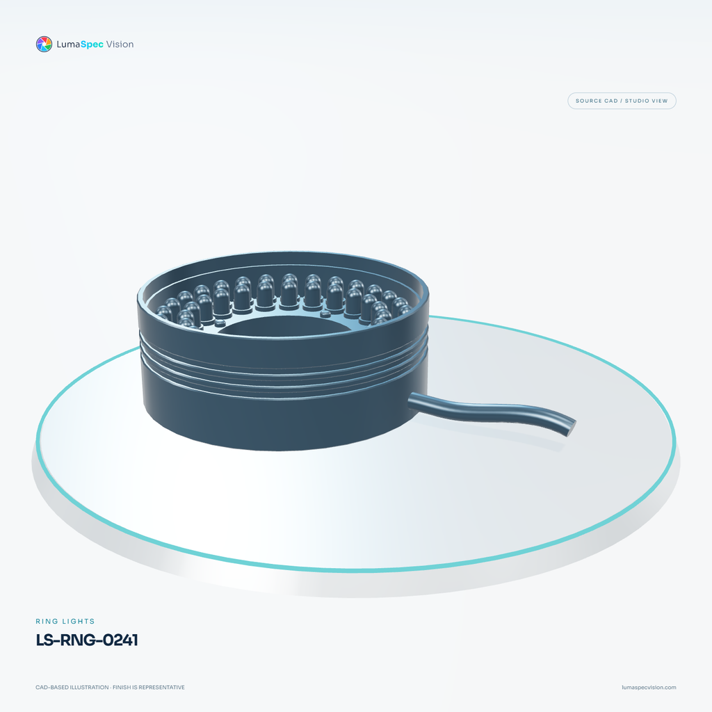 LS-RNG-0241 — Ring lights, 3D view 2. CAD-based illustration; finish is representative.