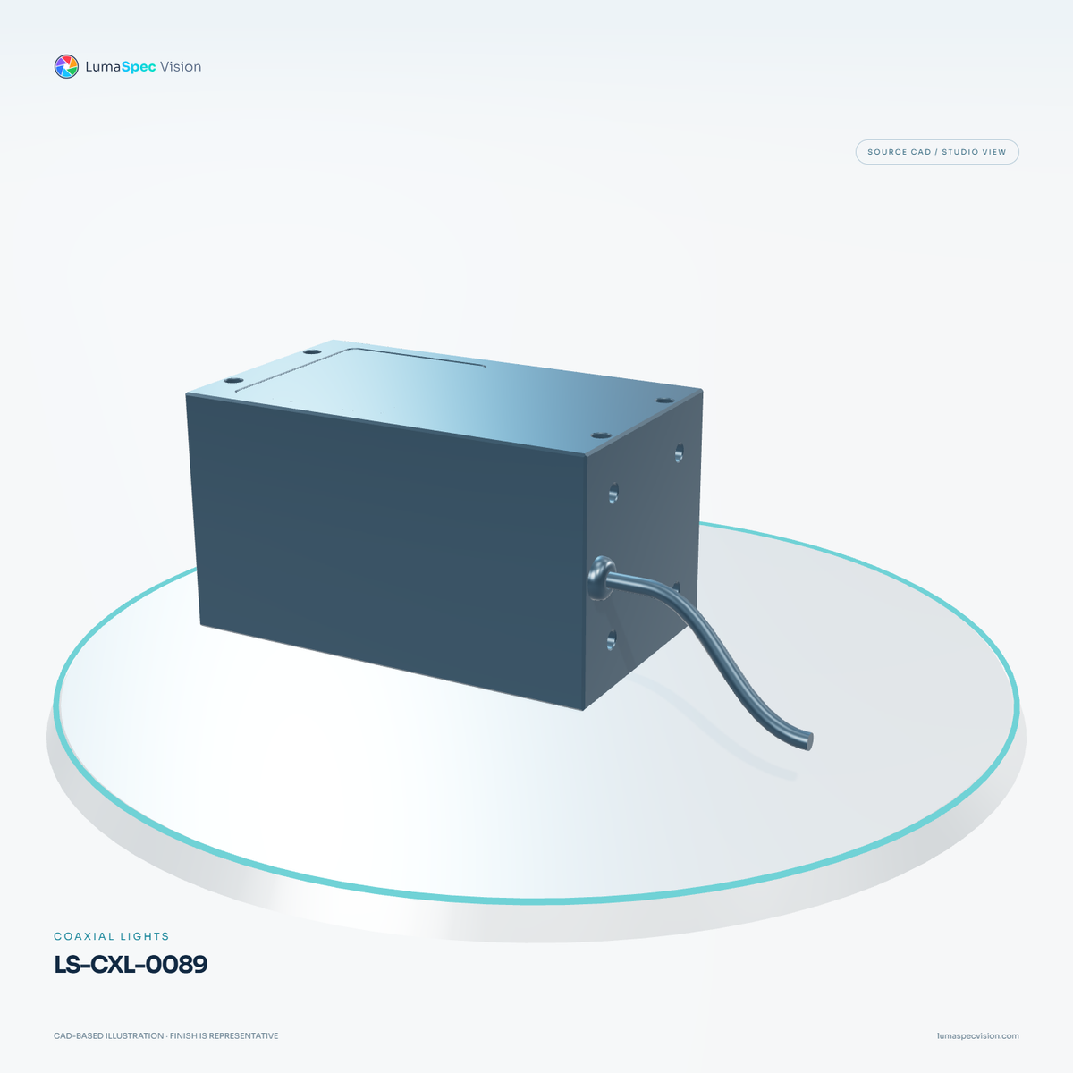 LS-CXL-0089 — Coaxial lights, 3D view 1. CAD-based illustration; finish is representative.