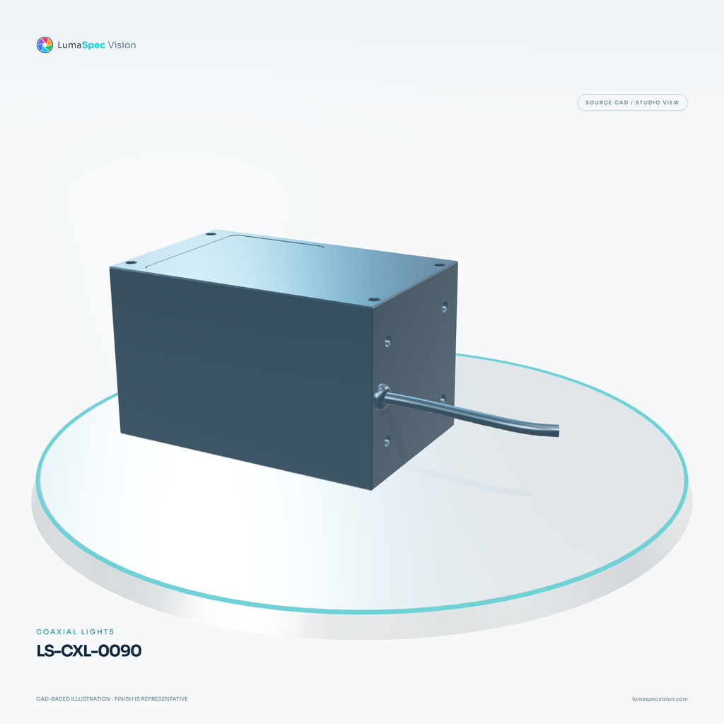 LS-CXL-0090 — Coaxial lights, 3D view 1. CAD-based illustration; finish is representative.