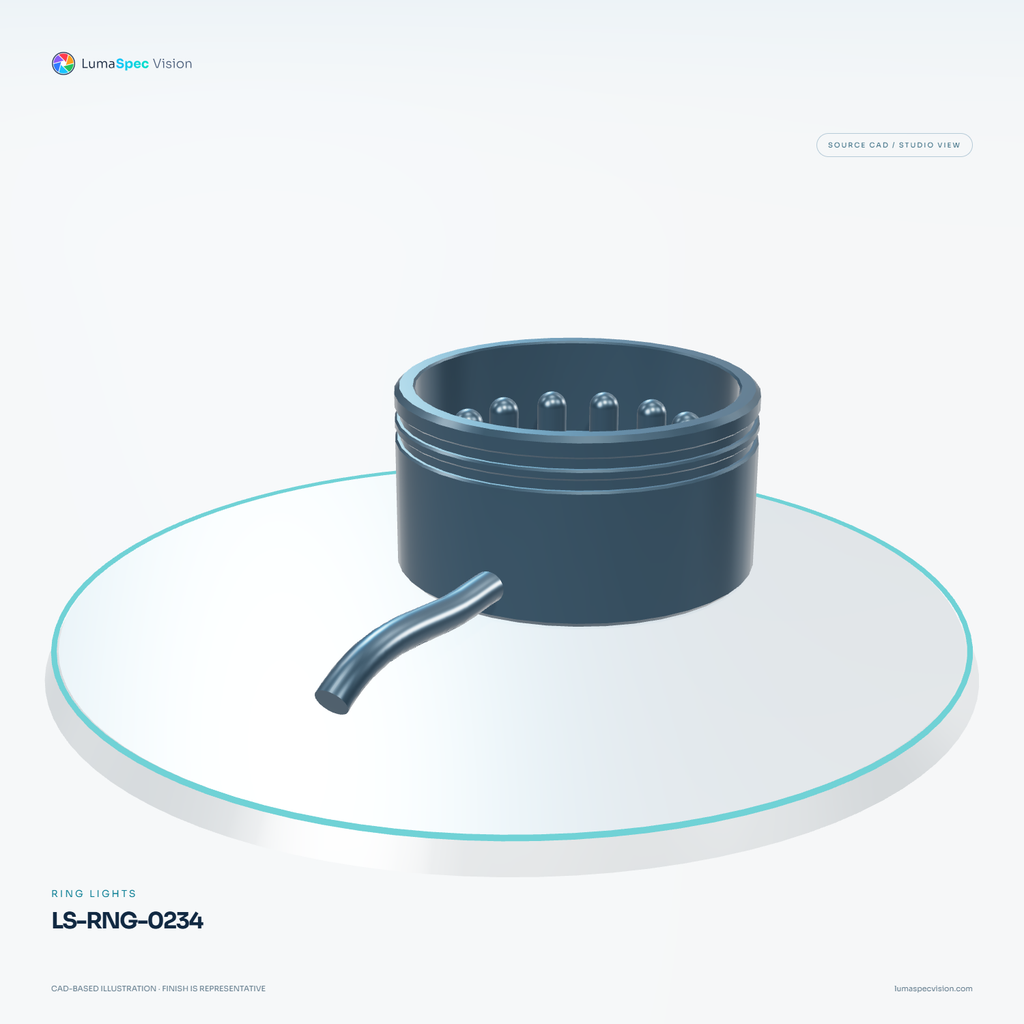 LS-RNG-0234 — Ring lights, 3D view 1. CAD-based illustration; finish is representative.