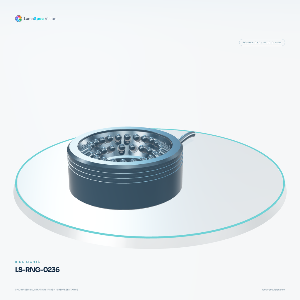 LS-RNG-0236 — Ring lights, 3D view 3. CAD-based illustration; finish is representative.