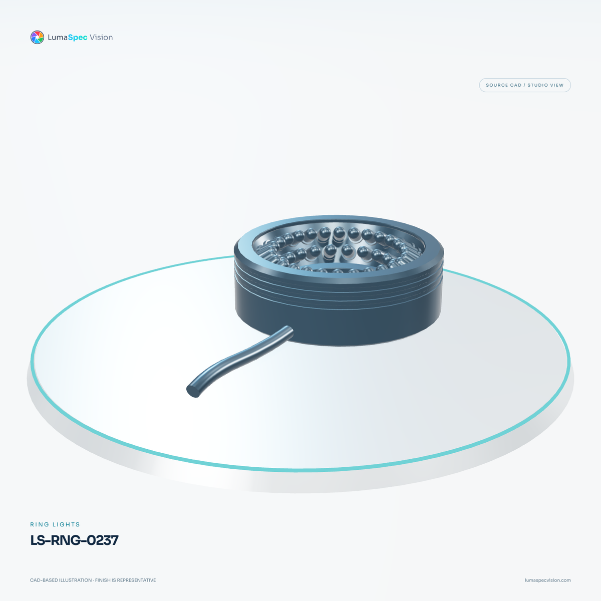 LS-RNG-0237 — Ring lights, 3D view 1. CAD-based illustration; finish is representative.