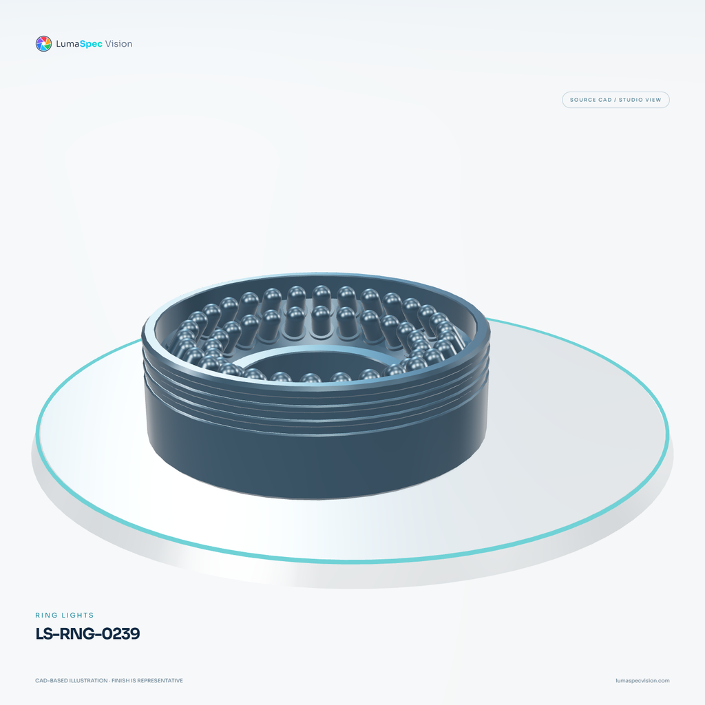 LS-RNG-0239 — Ring lights, 3D view 3. CAD-based illustration; finish is representative.
