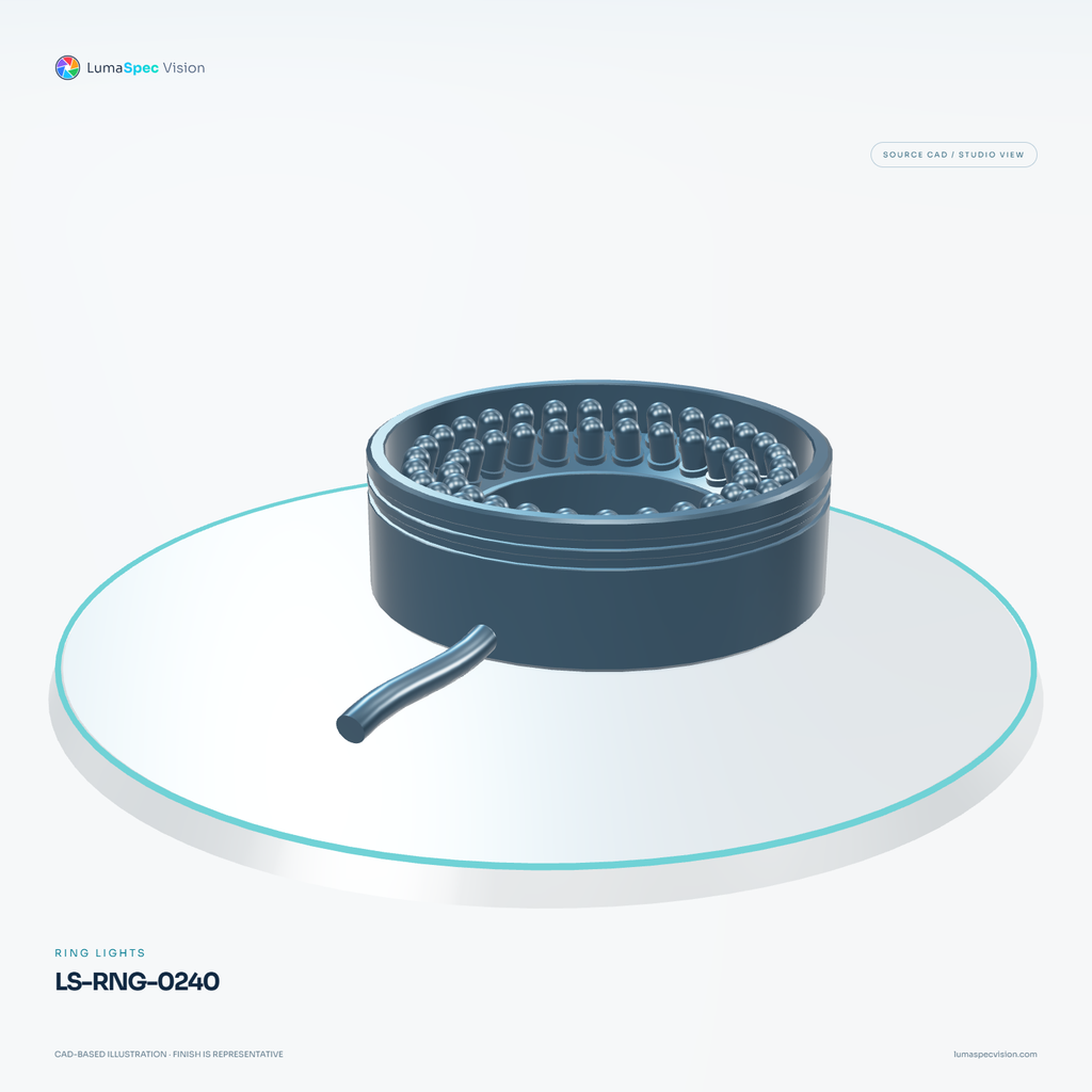LS-RNG-0240 — Ring lights, 3D view 1. CAD-based illustration; finish is representative.
