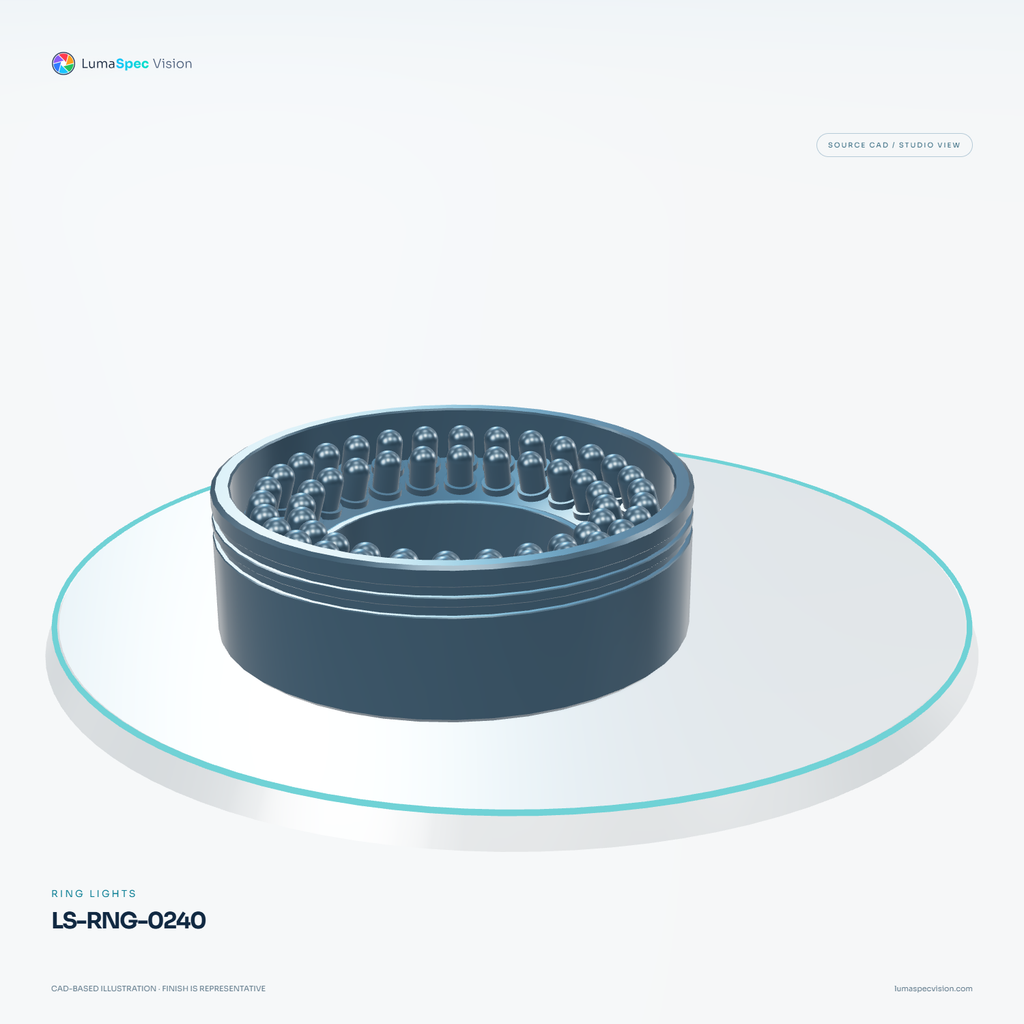 LS-RNG-0240 — Ring lights, 3D view 3. CAD-based illustration; finish is representative.