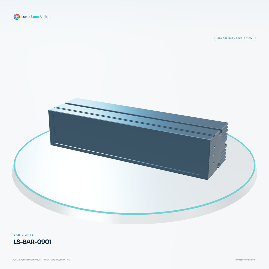 LS-BAR-0901 — Bar lights, 3D view 1. CAD-based illustration; finish is representative.
