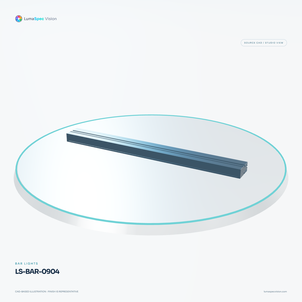 LS-BAR-0904 — Bar lights, 3D view 1. CAD-based illustration; finish is representative.