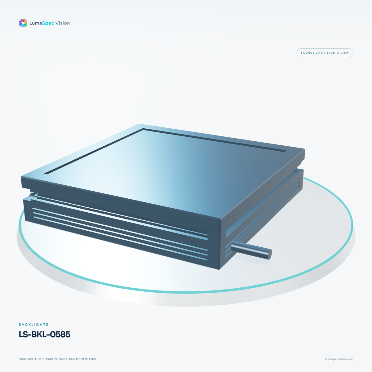 LS-BKL-0585 — Backlights, 3D view 1. CAD-based illustration; finish is representative.