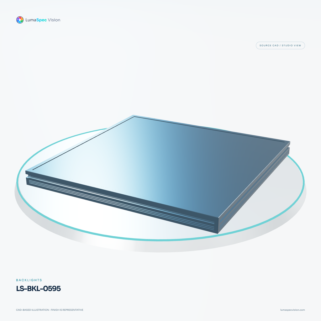 LS-BKL-0595 — Backlights, 3D view 1. CAD-based illustration; finish is representative.