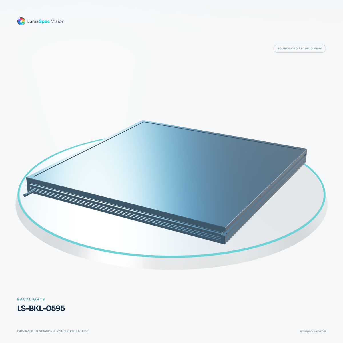 LS-BKL-0595 — Backlights, 3D view 2. CAD-based illustration; finish is representative.